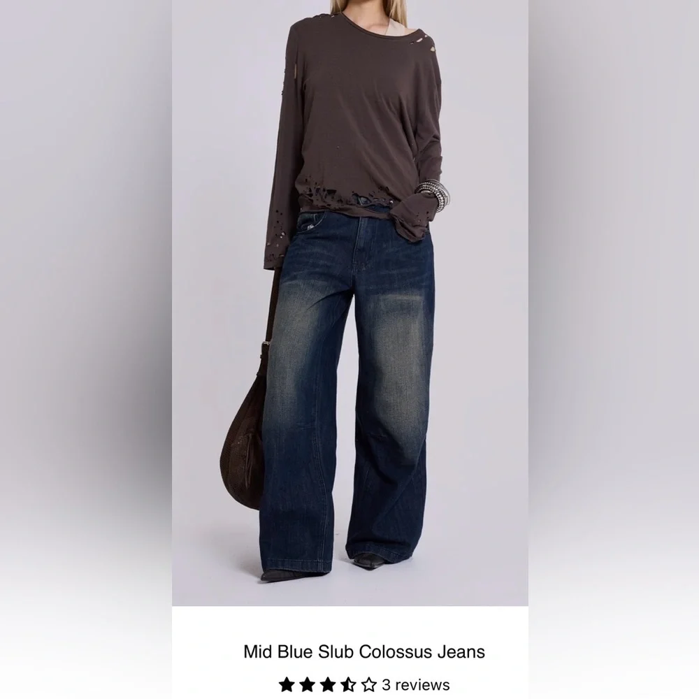 Jaded London, mid blue slub colossus jeans , size (26) , - Picture 9 of 11